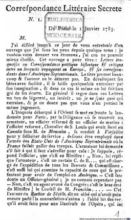 Correspondance littéraire secrète. 1783