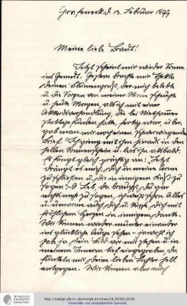 Brief vom 13.02.1899