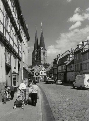 Die Altstadt von Quedlinburg mit Blick auf die Nikolaikirche