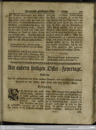 Am andern heiligen Oster-Feyertage