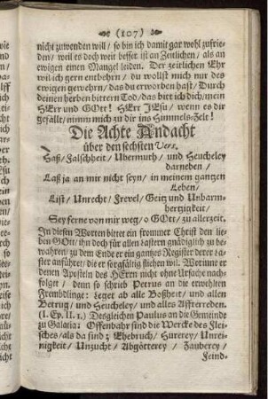 Die Achte Andacht über den sechsten Vers.