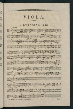 1-16, Viola. I. Lytaniae in Es. - IV. Lytaniae Lauretanae