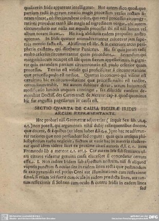 SECTIO QUARTA DE CAUSA FIGURAE IRIDIS ARCUM REPRAESENTANTE.