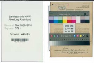 Entnazifizierung Wilhelm Schwarz , geb. 08.03.1907 (Maschinenwaerter)