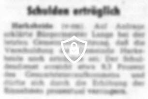 Schulden erträglich