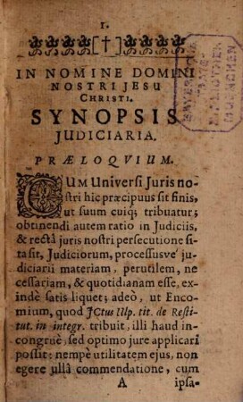 Synopsis iudiciaria, ex iure novoquo hodie in imperio rom. germ. utimur