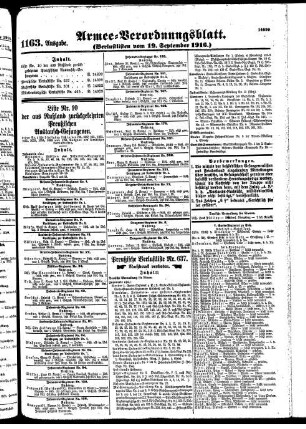 1163.Ausgabe. Dienstag, 19. September 1916