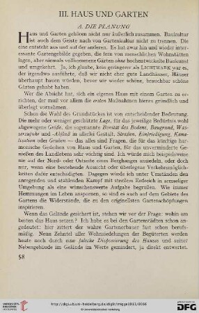 III. Haus und Garten