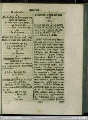 LIIX. Phthisica Ob Tussis Expectorationisque Remissionem, Susperveniete Alvi Obstructione Moritur