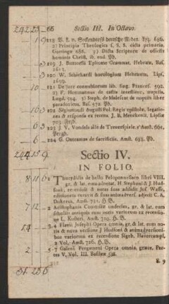 Sectio IV.