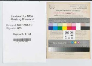 Entnazifizierung Ernst Happach, geb. 06.06.1889 (Postinspektor)