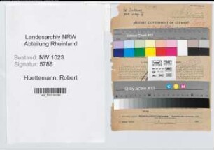 Entnazifizierung Robert Huettemann , geb. 24.11.1907 (Stadtinspektor)