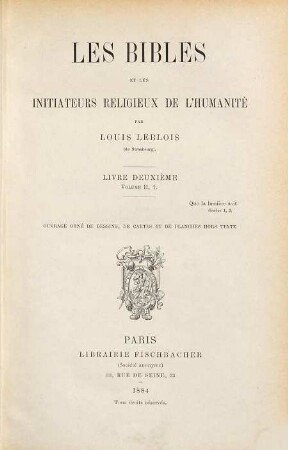 Les bibles et les initiateurs religieux de l'humanité, 2,1=Livre 2