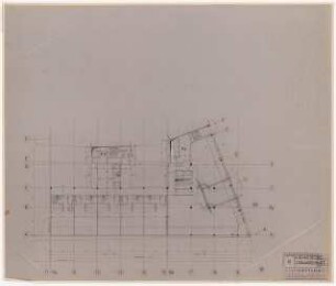 Geschäftshaus Knesebeckstraße/Kurfürstendamm, Berlin-Charlottenburg: 2. Bauabschnitt: Grundriss 4.OG (mit Decke) 1:100