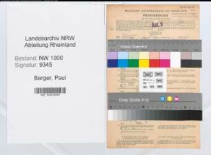 Entnazifizierung Paul Berger, geb. 13.08.1899 (Arbeiter)