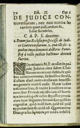Liber Secundus. De Judice Controversiarum, nec non norma secundum quam judicandum sit.