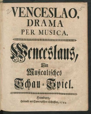 Venceslao : Drama Per Musica.