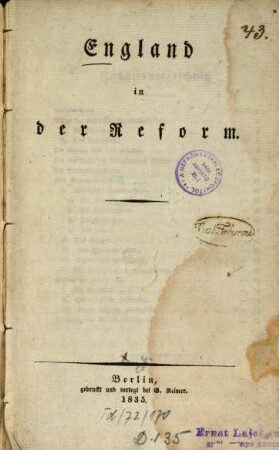 England in der Reform