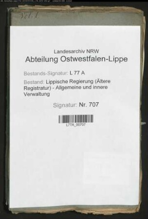 Die Unterhaltung der Kaserne für durchziehende Truppen zu Lemgo (später Hauptsteueramt), Bd. 1