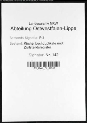 Zivilstandsregister von Hörde (T 1812). (Gemeinde: Hörde, Stadt Dortmund)