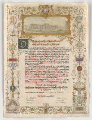 Thiersch, Friedrich von; München ; Anerkennungsurkunde für Gottfried von Neureuther - Urkunde