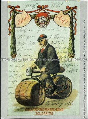 Nachdruck einer Postkarte des Arbeiter-Radfahrer-Bundes