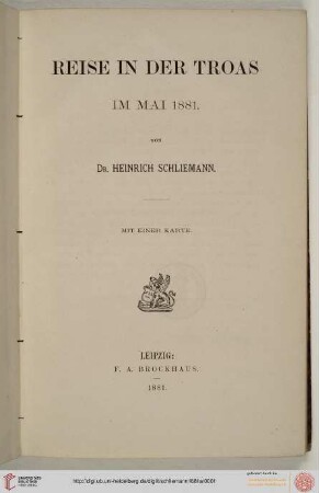 Reise in der Troas im Mai 1881