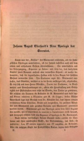 Bibliothek der Deutschen Aufklärer des achtzehnten Jahrhunderts. 2, Johann August Eberhard's neue Apologie des Sokrates