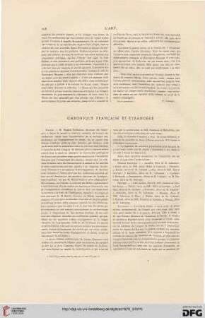 Chronique française et étrangère