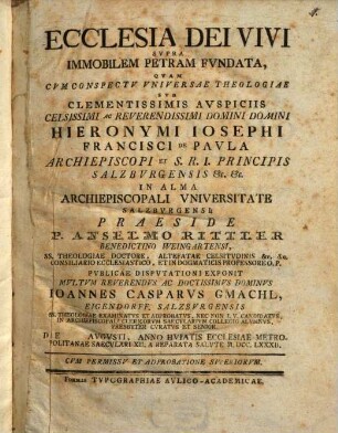 Ecclesia Dei vivi supra immobilem petram fundata