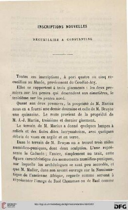 Inscriptions nouvelles : recueillies à Constantine