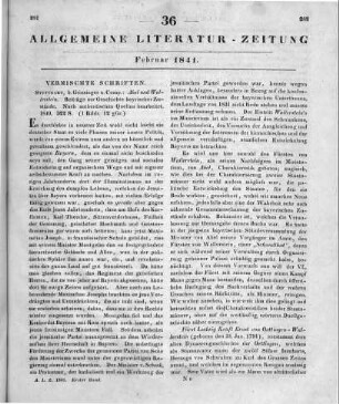 [Oettingen-Wallerstein, K. v.]: Abel und Wallerstein. Beiträge zur neuesten Geschichte bayerischer Zustände, nach authentischen Quellen bearbeitet. Stuttgart: Griesinger 1840