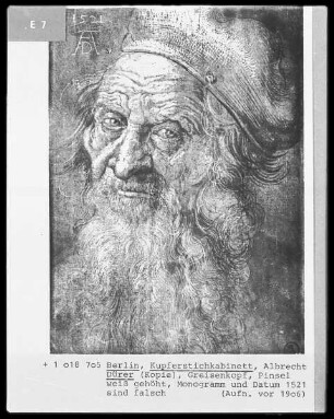 Kopf des dreiundneunzigjährigen Alten
