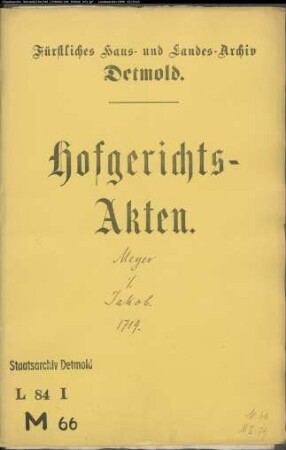 Meier, Hertz und Seligmann Jakob, Juden zu Lüdenhausen gegen Bernd Jakob, Juden zu Langenholzhausen - Schuldforderung
