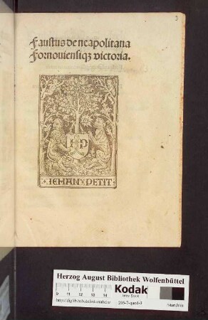 Faustus De neapolitana Fornouiensiq[ue] victoria