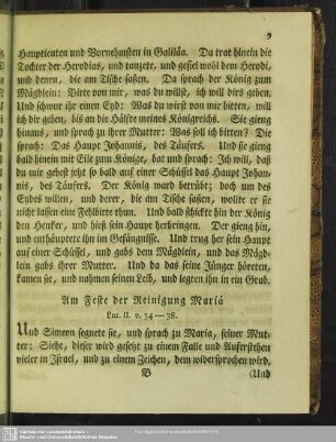 Am Feste der Reinigung Mariä. Luc. II. v. 34 - 38