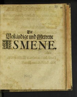 Die Beständige und Getreue Ismene
