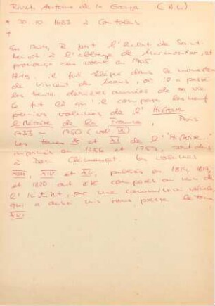 13, Rivet, Antoine de la Grange