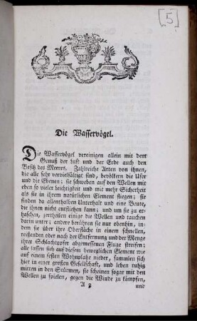 Die Wasservögel.