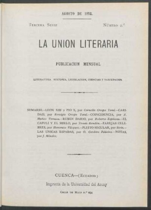 Número 2, Agosto de 1903