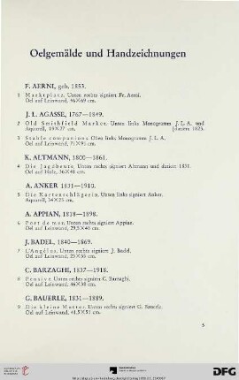 Ölgemälde und Handzeichnungen (Nr. 1-102)