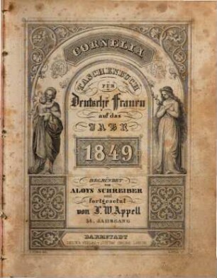 Cornelia : Taschenbuch für deutsche Frauen. 1849 = Jg. 34