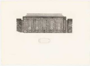 Neue Reichskanzlei, Berlin Mosaiksaal: Wandaufriss und Grundriss