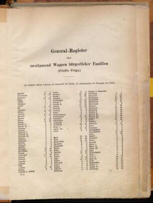 General-Register über zweitausend Wappen bürgerlicher Familien