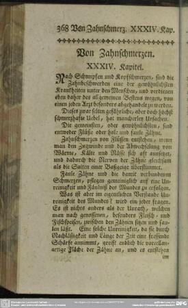 Von Zahnschmerzen. XXXIV. Kapitel