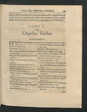 Caput I. De Obiecto Tactus.
