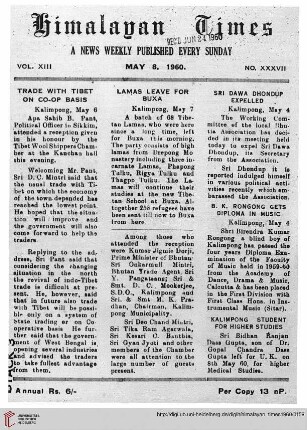 No. XXXVII (08 May 1960)