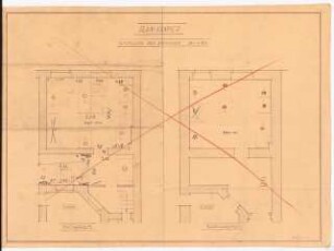 Reichsluftfahrtministerium, Berlin Baubüro im Baugelände: Plankammer: Aufstellung der Schränke Grundrisse 1:50