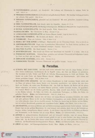 b) Porzellan (Nr. 41 - 74)
