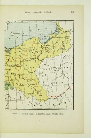 Politische Karte von Norddeutschland. Östliche Hälfte